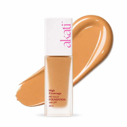 AKATI HD Liquid Foundation with SPF | 30ml | Shade F3 Warm Beige