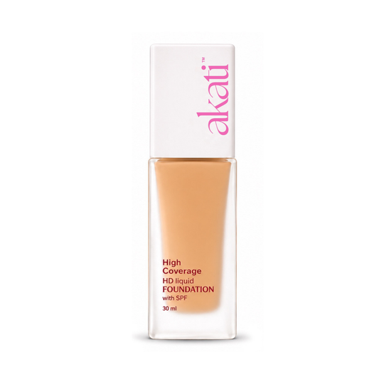 AKATI HD Liquid Foundation with SPF | 30ml | Shade F2 Natural Beige