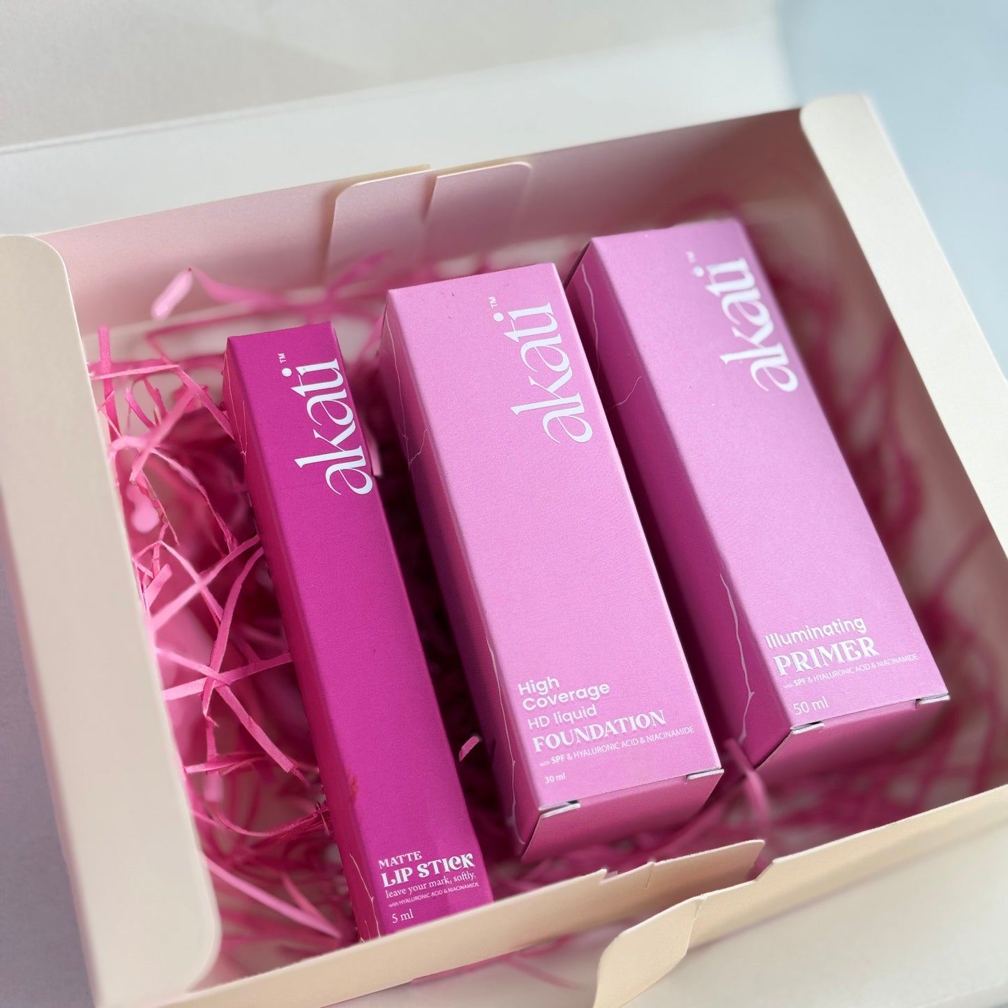 AKATI Raksha Bandhan Beauty Gift Combo – Foundation, Primer & Matte Lipstick
